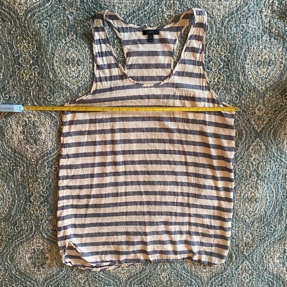 JCrew Linen & Cotton Striped Racerback Tank Tunic Coverup Size XL - Picture 4 of 8